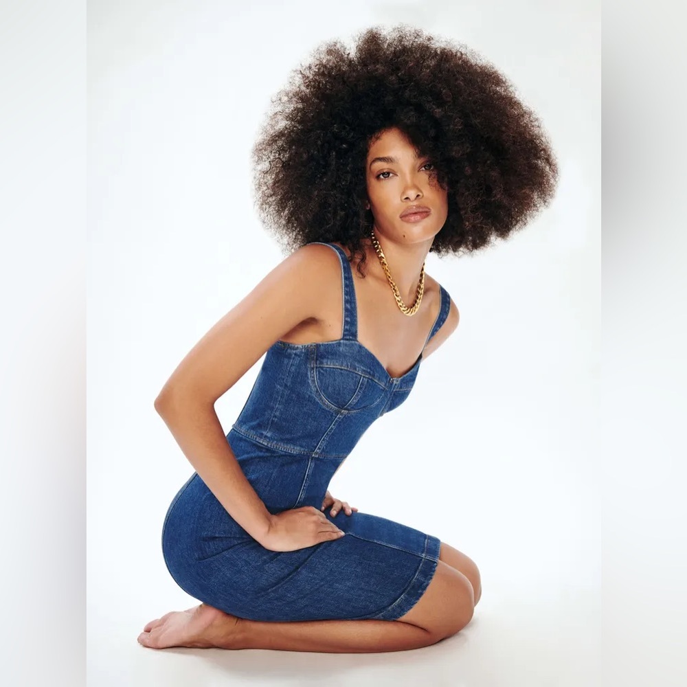Reformation Nikki Bustier Denim Mini Dress in Wash Palermo Size US 2